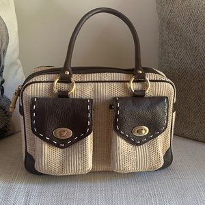 Kate Landry Cream with Dark Brown Trim Purse